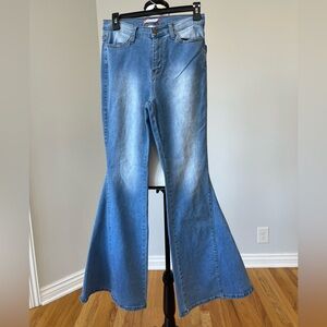 Vibe & Rant super flare bell bottom jeans size 30 hippie trendy denim blue 11/30